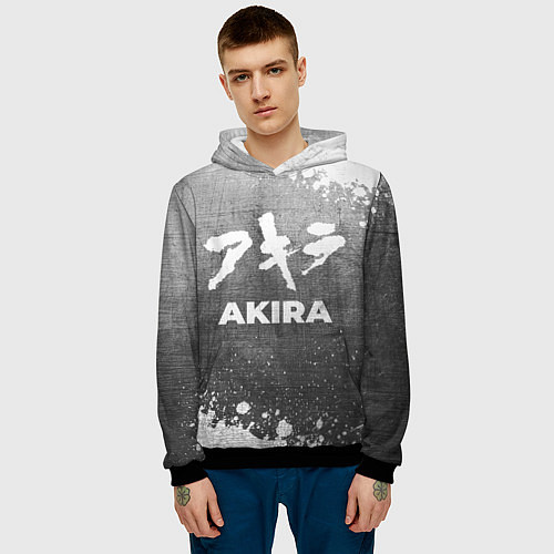 Мужская толстовка Akira - grey gradient / 3D-Черный – фото 3