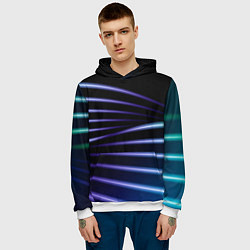 Толстовка-худи мужская Color black blue, цвет: 3D-белый — фото 2