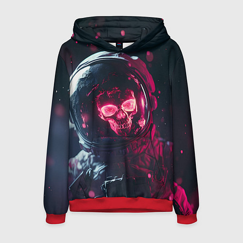 Мужская толстовка Красный череп в скафандре космонавта / 3D-Красный – фото 1
