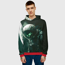 Толстовка-худи мужская Скелет космонавта в космосе, цвет: 3D-красный — фото 2