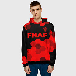 Толстовка-худи мужская FNAF - red gradient посередине, цвет: 3D-черный — фото 2