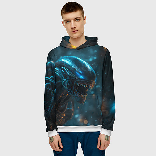 Мужская толстовка Alien space / 3D-Белый – фото 3