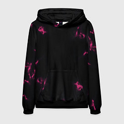 Толстовка-худи мужская The color is pink, цвет: 3D-черный