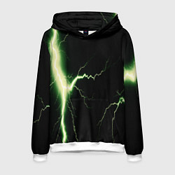 Толстовка-худи мужская Lightning yellow текстура, цвет: 3D-белый