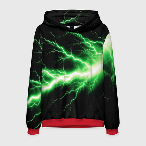 Мужская толстовка Lightning green / 3D-Красный – фото 1