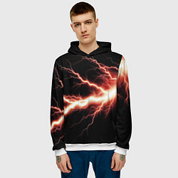 Толстовка-худи мужская Lightning red, цвет: 3D-белый — фото 2
