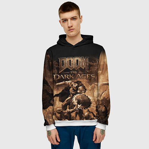 Мужская толстовка Doom the dark ages / 3D-Белый – фото 3