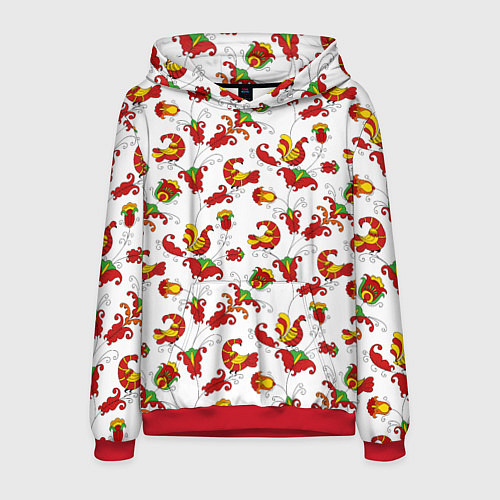Мужская толстовка Русский народный орнамент в стиле росписей Северно / 3D-Красный – фото 1