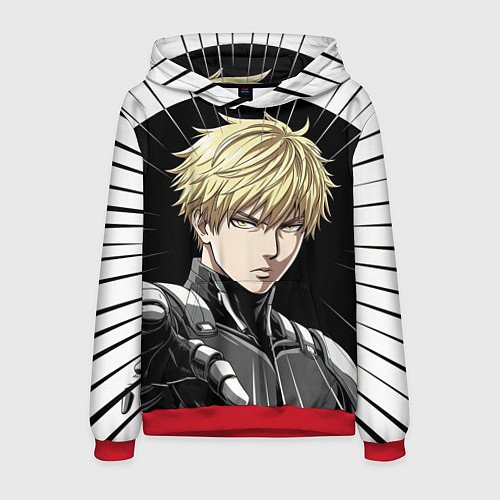 Мужская толстовка Генос one punch man / 3D-Красный – фото 1