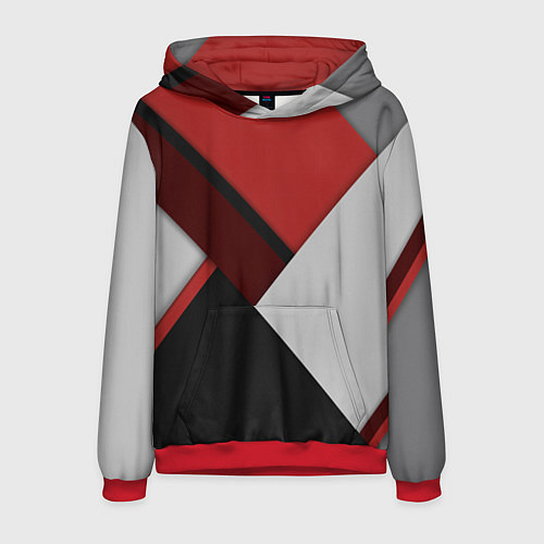Мужская толстовка Color black red grey / 3D-Красный – фото 1