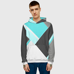 Толстовка-худи мужская Color black blue, цвет: 3D-белый — фото 2
