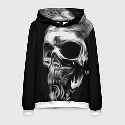 Толстовка-худи мужская Стилизованный череп, цвет: 3D-белый