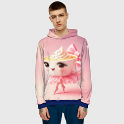 Толстовка-худи мужская Балерина капучино розовый, цвет: 3D-синий — фото 2
