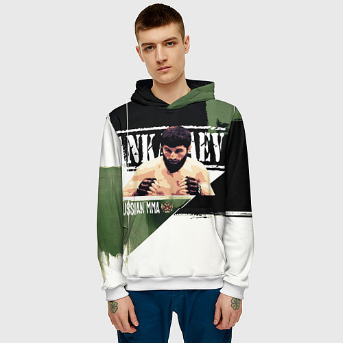 Мужская толстовка Магомед Анкалаев боец ММА / 3D-Белый – фото 3