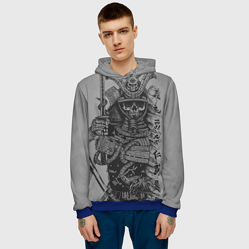 Мужская толстовка Мертвый самурай призрак / 3D-Синий – фото 3