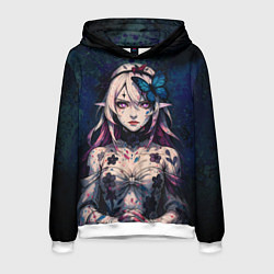 Толстовка-худи мужская Кастория дарк реализм, цвет: 3D-белый