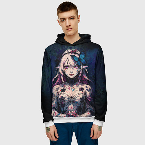 Мужская толстовка Кастория дарк реализм / 3D-Белый – фото 3