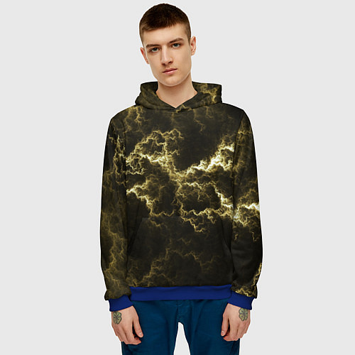 Мужская толстовка Lightning yellow / 3D-Синий – фото 3