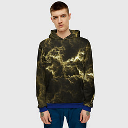 Толстовка-худи мужская Lightning yellow, цвет: 3D-синий — фото 2