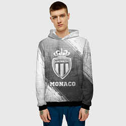 Толстовка-худи мужская Monaco - grey gradient, цвет: 3D-черный — фото 2