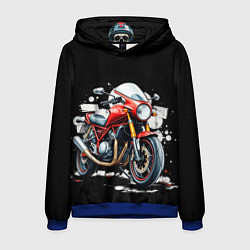 Толстовка-худи мужская Red Moto, цвет: 3D-синий