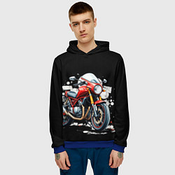 Толстовка-худи мужская Red Moto, цвет: 3D-синий — фото 2