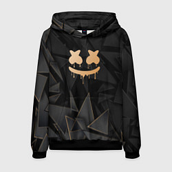 Толстовка-худи мужская Marshmello golden poly, цвет: 3D-черный