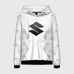 Толстовка-худи мужская Suzuki white poly, цвет: 3D-черный