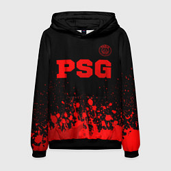 Толстовка-худи мужская PSG - red gradient посередине, цвет: 3D-черный