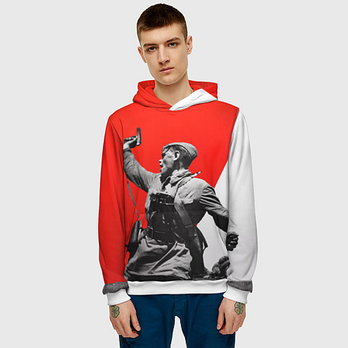 Мужская толстовка Победа 9 мая командир / 3D-Белый – фото 3