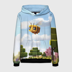 Толстовка-худи мужская Пчёлка - Minecraft, цвет: 3D-черный