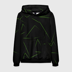 Толстовка-худи мужская Color green line, цвет: 3D-черный
