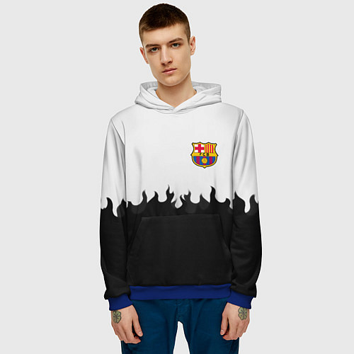 Мужская толстовка Barcelona черный огонь / 3D-Синий – фото 3