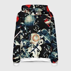 Толстовка-худи мужская Звездные войны персонажи, цвет: 3D-белый