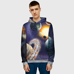 Толстовка-худи мужская Парад планет, цвет: 3D-меланж — фото 2