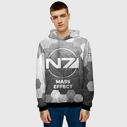 Толстовка-худи мужская Mass Effect - grey gradient, цвет: 3D-черный — фото 2