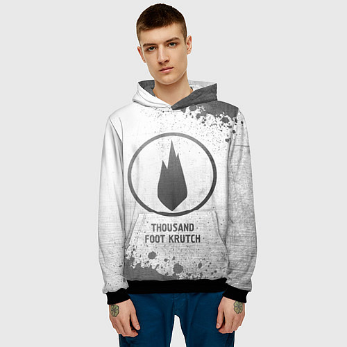 Мужская толстовка Thousand Foot Krutch - white gradient / 3D-Черный – фото 3