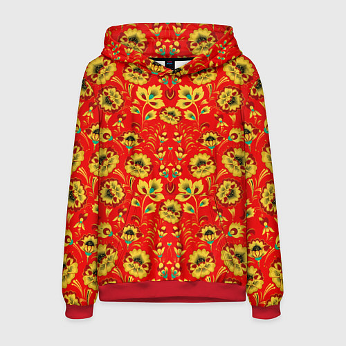 Мужская толстовка Традиционный русский узор / 3D-Красный – фото 1