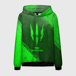 Толстовка-худи мужская The Witcher - green gradient, цвет: 3D-черный
