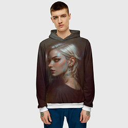 Толстовка-худи мужская Девушка Error, цвет: 3D-белый — фото 2