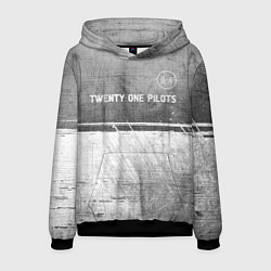 Толстовка-худи мужская Twenty One Pilots - grey gradient посередине, цвет: 3D-черный