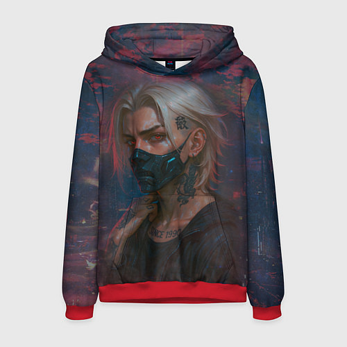 Мужская толстовка Мужчина в маске / 3D-Красный – фото 1