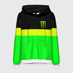 Толстовка-худи мужская Monster energy полосы, цвет: 3D-белый