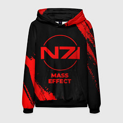 Толстовка-худи мужская Mass Effect - red gradient, цвет: 3D-черный