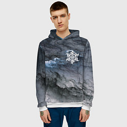 Толстовка-худи мужская Символика Белобога - оберег, цвет: 3D-белый — фото 2