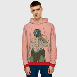 Толстовка-худи мужская Палач рока с кроликом, цвет: 3D-красный — фото 2