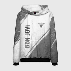 Толстовка-худи мужская Bon Jovi - white gradient вертикально, цвет: 3D-черный