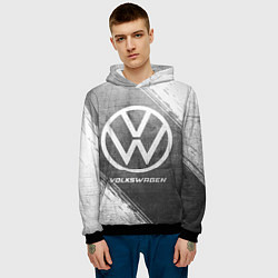 Толстовка-худи мужская Volkswagen - grey gradient, цвет: 3D-черный — фото 2