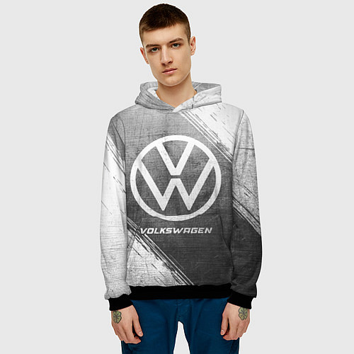 Мужская толстовка Volkswagen - grey gradient / 3D-Черный – фото 3