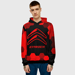 Толстовка-худи мужская Citroen - red gradient, цвет: 3D-черный — фото 2